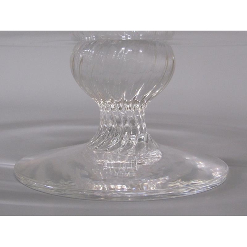 2079 - GLASS CAKE STAND, 26CM DIAM