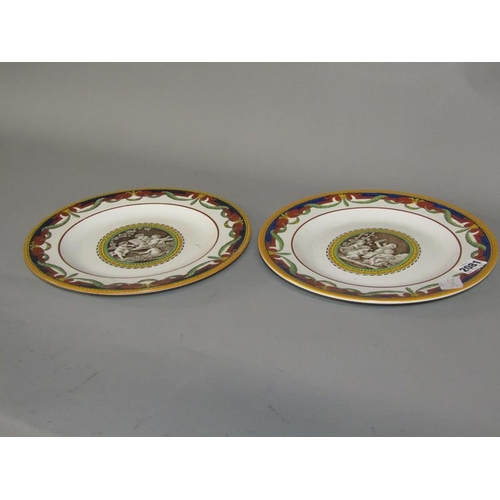 2081 - PAIR OF WEGDWOOD TRANSFER PRINTED PLATES, 26CM DIAM