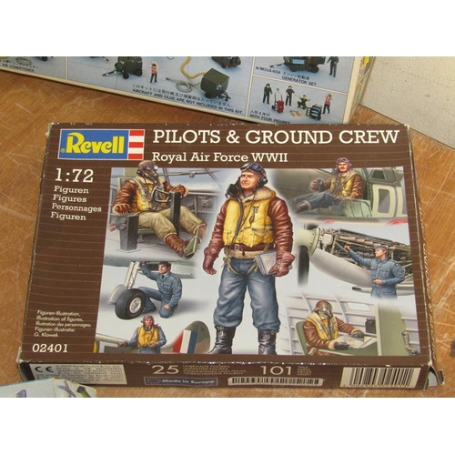 1737 - BOX OF REVELL AND AIRFIX MILITARY AND AVIATION MODELS AND FIGURES