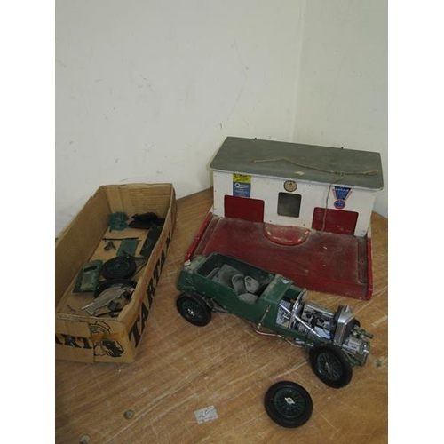 1738 - TWO BOXES OF VINTAGE TOYS AND GAMES, MODEL CAR, DOLLS, SOFT TOYS ETC.