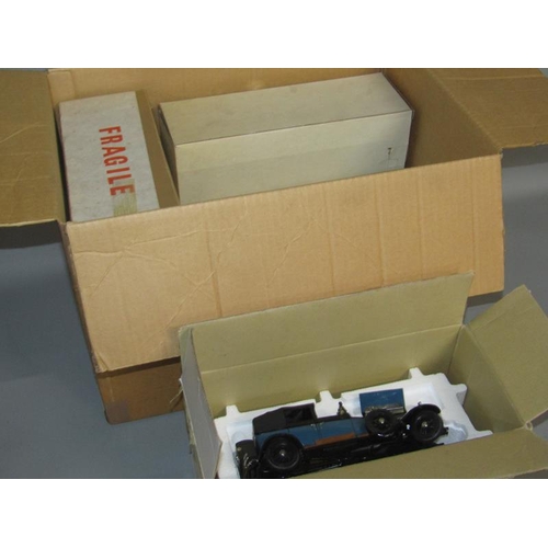 1740 - BOX OF FRANKLIN MINT PRECISION MODEL CARS, ROLLS ROYCE ETC. - SOME SLIGHT LOSSES