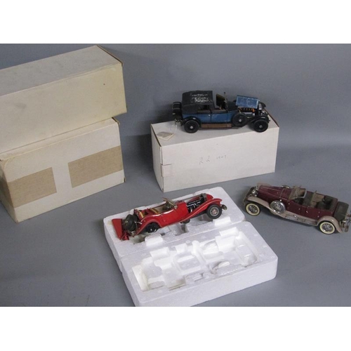 1740 - BOX OF FRANKLIN MINT PRECISION MODEL CARS, ROLLS ROYCE ETC. - SOME SLIGHT LOSSES