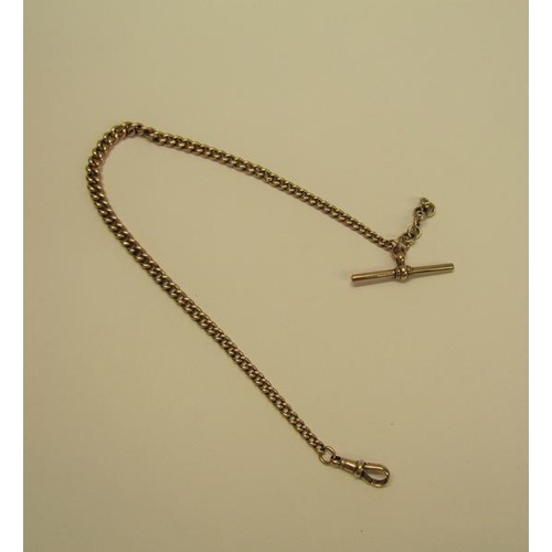 126 - A 9ct gold watch chain, 13.9g, 30cm l.