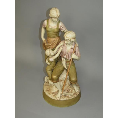 281 - An Art Nouveau Royal Dux porcelain figure group - A Family, model no.2145.