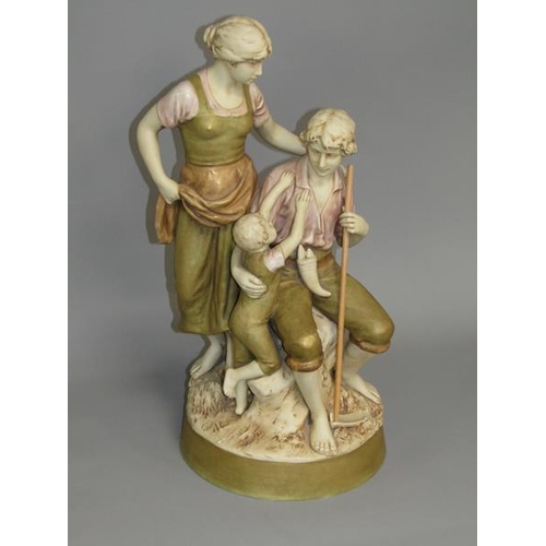 281 - An Art Nouveau Royal Dux porcelain figure group - A Family, model no.2145.