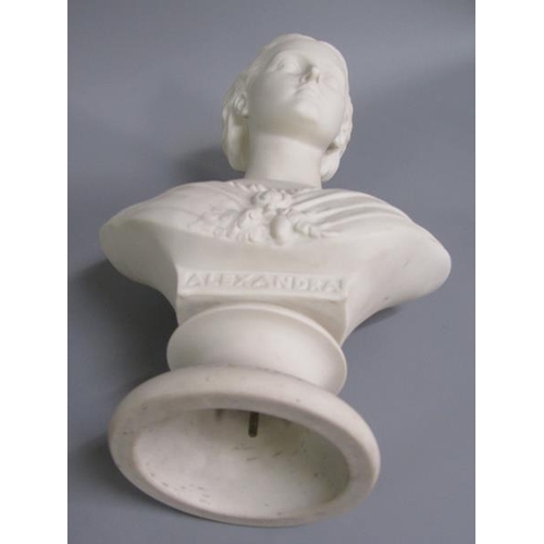 283 - A 19c Copeland Parian bust - Alexandra, for the Art Union of London, 41cm h.