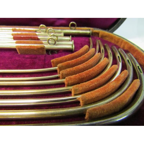 243 - A boxed set of late Victorian silver plated catheters.