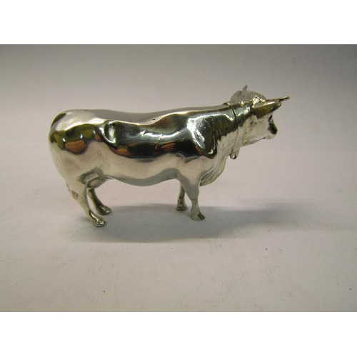 166 - A 19c Dutch silver vesta box in the form of a cow with pull off head, 9cm w.