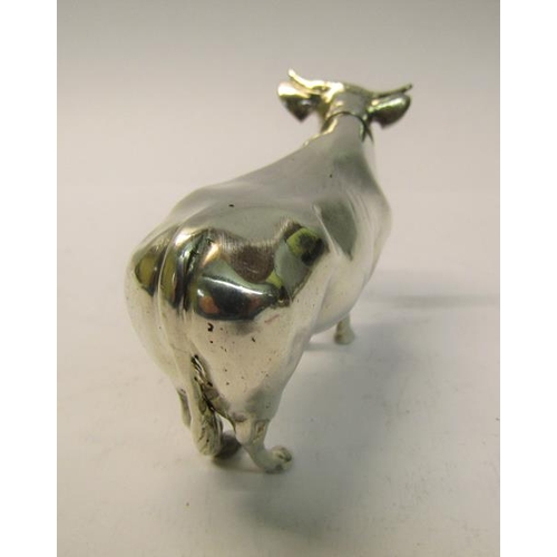 166 - A 19c Dutch silver vesta box in the form of a cow with pull off head, 9cm w.