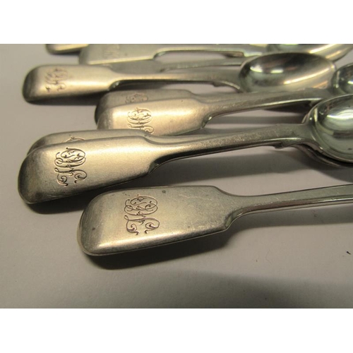 185 - A set of twelve Victorian silver coffee spoons, makers mark for Henry Holland, London 1874, 3.7ozt.