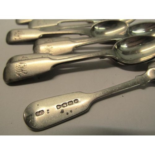 185 - A set of twelve Victorian silver coffee spoons, makers mark for Henry Holland, London 1874, 3.7ozt.