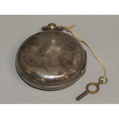 93 - A mid 19c pair cased verge pocket watch, the movement signed Wm. Trick Bideford and hallmarked for 1... 