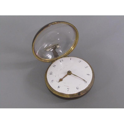 94 - An early 19c pair cased verge gents pocket watch, the movement signed Rivero & Son London and marked... 