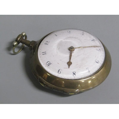 94 - An early 19c pair cased verge gents pocket watch, the movement signed Rivero & Son London and marked... 