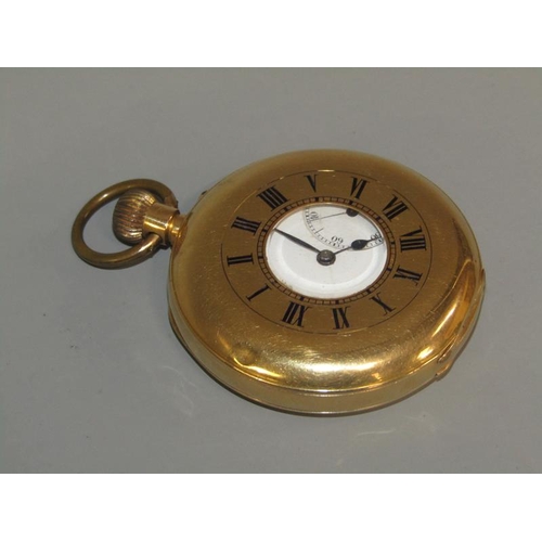 96 - An early 20c, probably Swiss, gents keyless lever pocket watch, the three quarter plate keyless leve... 