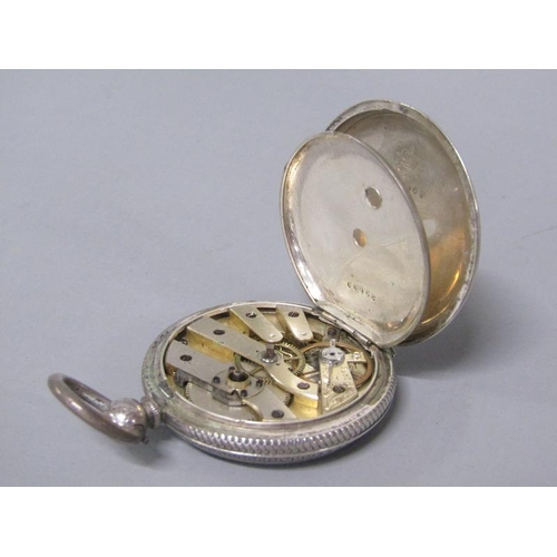 98 - A late 19c Swiss ladies fob watch with key wind Swiss bar movement with cylinder escapement.  The he... 