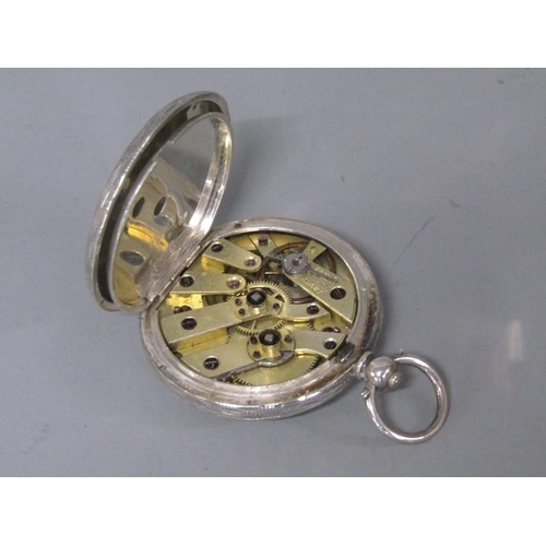 99 - A late 19c Swiss ladies fob watch with key wind Swiss bar movement with cylinder escapement.  The wh... 