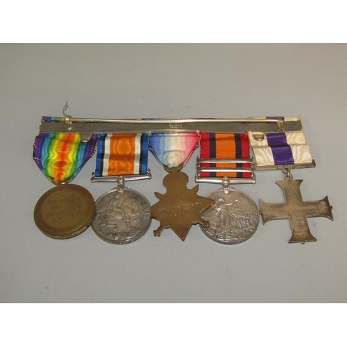 100 - A group of five medals to Captain JFP Thornburn RFA, comprising Military Cross George V issue, 1914/... 