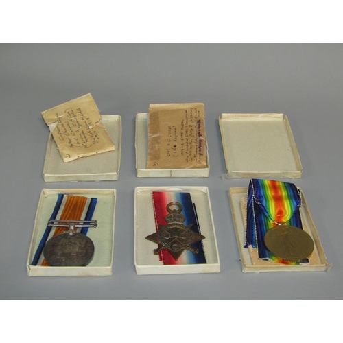 103 - A collection of three WW1 medals awarded to Captain Arthur Charles Cooper including two Service meda... 