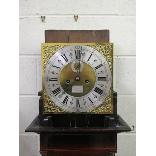 11 - An early 19c eight day longcase clock, the 12in square brass dial signed Jn Bell Hexham and having f... 