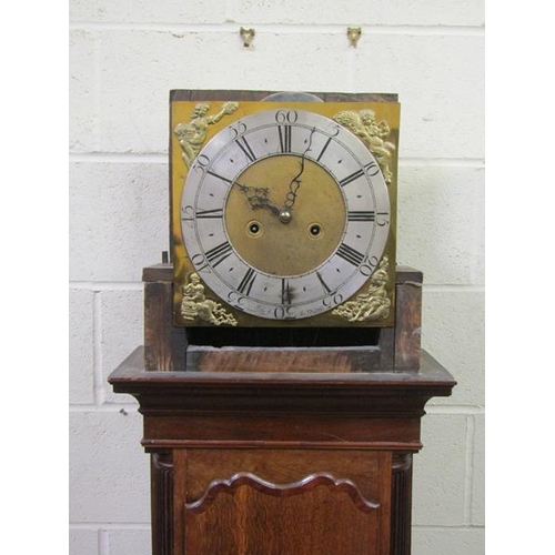 11 - An early 19c eight day longcase clock, the 12in square brass dial signed Jn Bell Hexham and having f... 