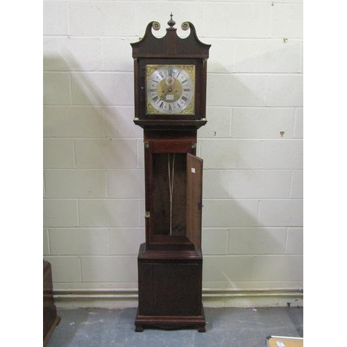 11 - An early 19c eight day longcase clock, the 12in square brass dial signed Jn Bell Hexham and having f... 