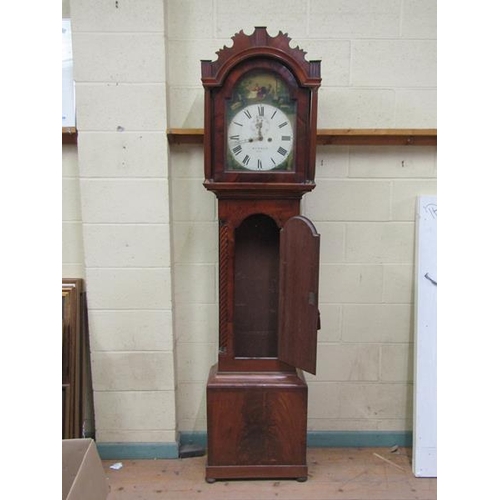 12 - An early 19c eight day longcase clock, the 12in arched painted dial signed R.C. French, Ely and havi... 