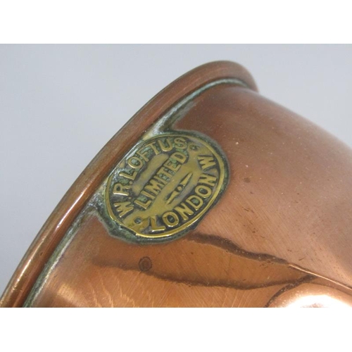 23 - A Victorian copper ale muller together with a copper funnel, 33cm & 34cm l.