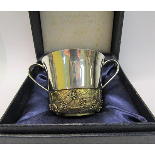 196 - A silver royal christening porringer by Stuart Devlin, the porringer is encircled on the bottom port... 