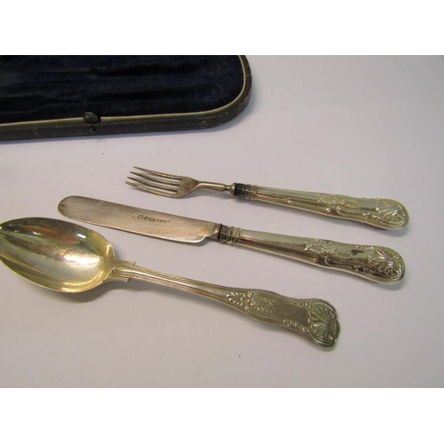 209 - A mid Victorian silver three piece christening set, London/Sheffield 1852/53, in box.