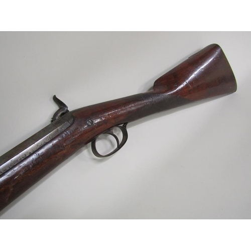 4 - A 19c Fletcher single barrel 12 bore percussion sporting rifle with walnut stock and ram rod, 78cm b... 