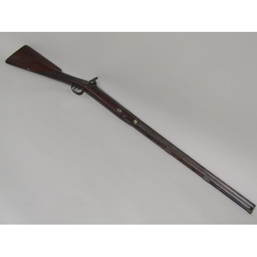 4 - A 19c Fletcher single barrel 12 bore percussion sporting rifle with walnut stock and ram rod, 78cm b... 