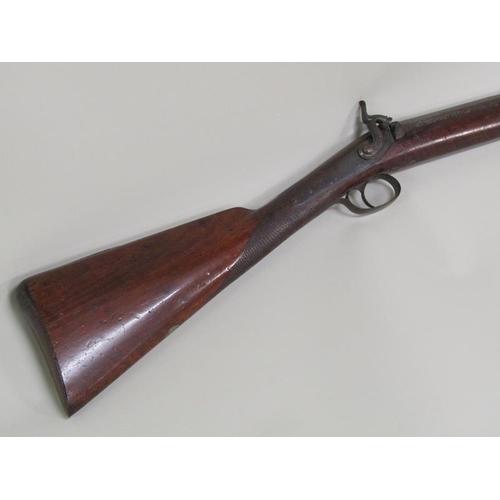 4 - A 19c Fletcher single barrel 12 bore percussion sporting rifle with walnut stock and ram rod, 78cm b... 