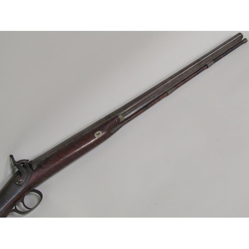 4 - A 19c Fletcher single barrel 12 bore percussion sporting rifle with walnut stock and ram rod, 78cm b... 