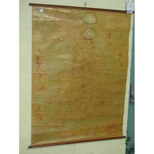 1115 - GEOGRAPHICAL STANDARD MAP OF ENGLAND AND WALES, 132CM X 102CM