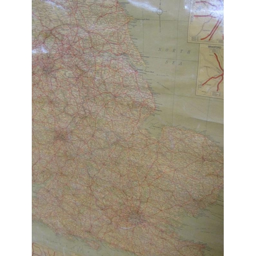 1115 - GEOGRAPHICAL STANDARD MAP OF ENGLAND AND WALES, 132CM X 102CM