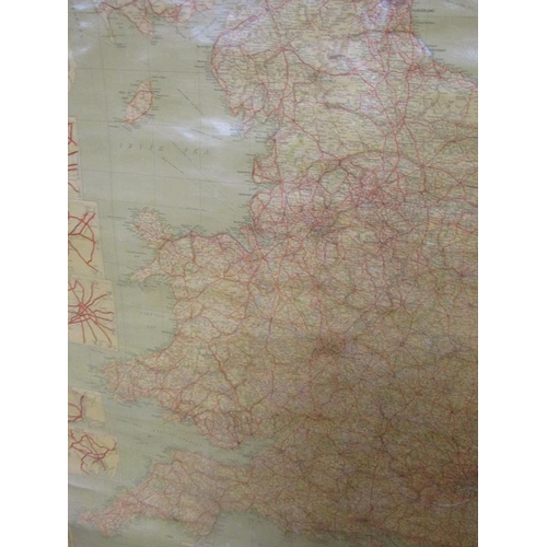 1115 - GEOGRAPHICAL STANDARD MAP OF ENGLAND AND WALES, 132CM X 102CM