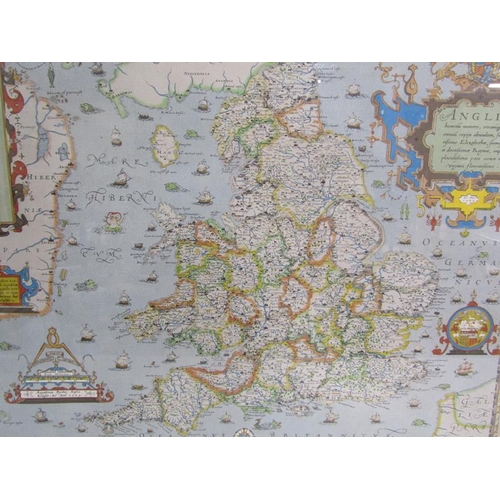 1116 - FIVE F/G COPIES OF ANTIQUE MAPS BY JOHAN BLAEU AND OTHERS - SOMERSET, SURREY, SUSSEX, ENGLAND AND GU... 