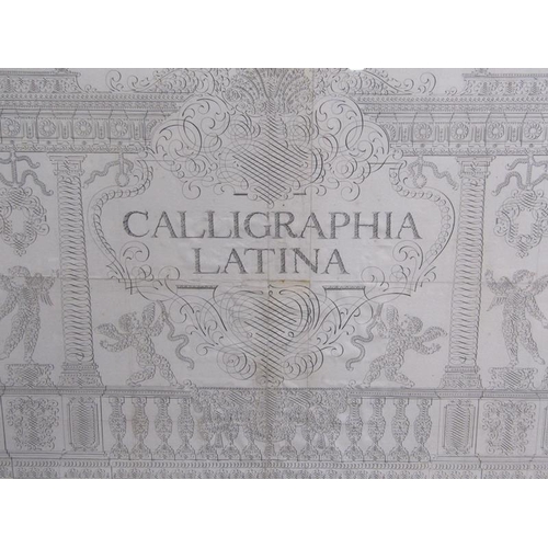 1121 - 18C CALIGRAPHY PRINT TITLED 'CALLIGRAPHIA LATINA', F/G, 66CM X 45CM