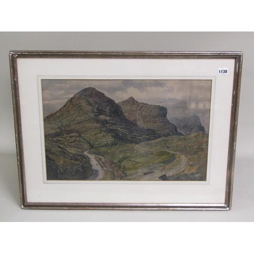 1138 - KAPE - WINDING ROAD IN THE MOUNTINGS, SIGNED F/G 35 x 54 cms