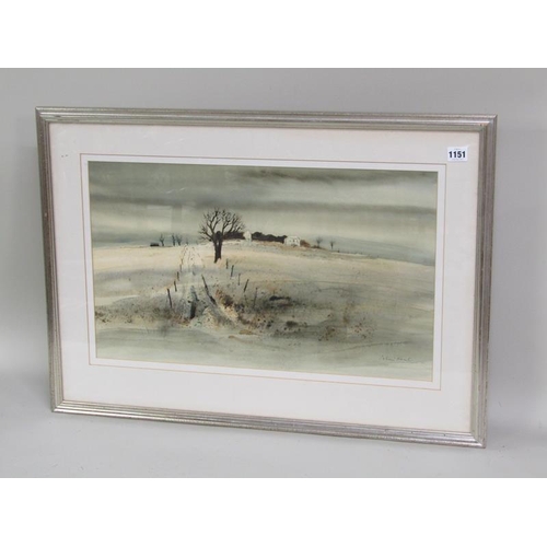 1151 - COLIN KENT - WINDSWEPT WINTER LANDSCAPE, SIGNED F/G 34 x 58cms