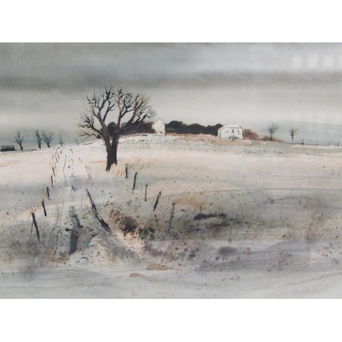 1151 - COLIN KENT - WINDSWEPT WINTER LANDSCAPE, SIGNED F/G 34 x 58cms