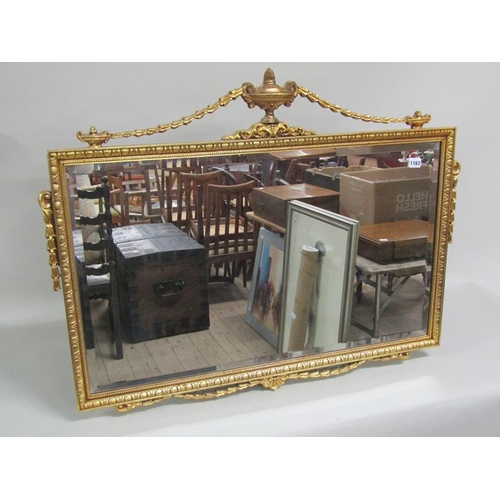 1163 - ADAMS STYLE GILT FRAMED WALL MIRROR 76 x 96 cms