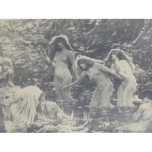 1171 - TWO BLACK AND WHITE PRINTS BY R FOWLER - THE END, NUDE FEMALES IN A LAKE AND PHOTOGRAPHIC PORTRAIT O... 