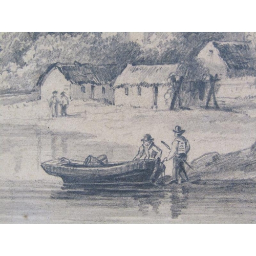 1187 - TWO PENCIL DRAWINGS SCOTTISH RIVER AND ISLE OF BUTE