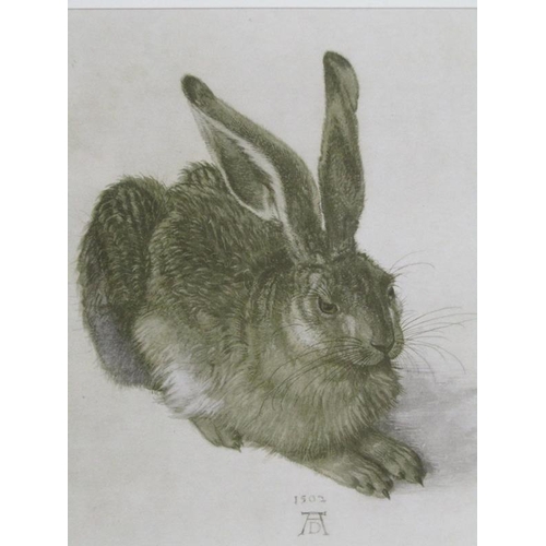 1190 - ELVECK DURA F/G PRINT DATED 1502 'THE HARE' 24 x 21cms