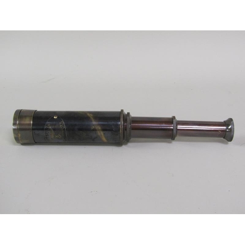 1225 - BRASS TELESCOPE, 15CM L