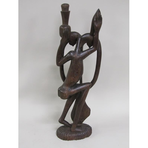 1236 - CARVED AFRICAN FIGURE, 56CM H