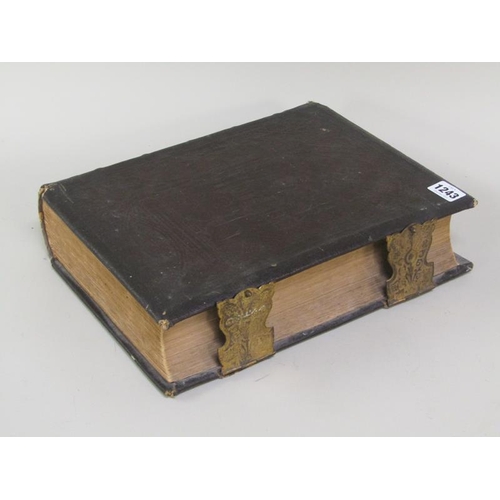 1243 - LARGE LEATHER BOUND FAMILY BIBLE