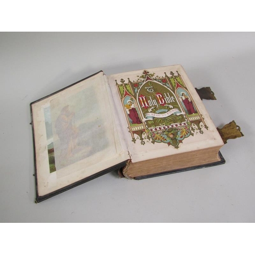 1243 - LARGE LEATHER BOUND FAMILY BIBLE